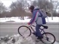 Rower vs śnieżna rampa
