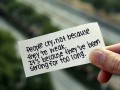 People cry...