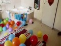 Piesek lubi balony
