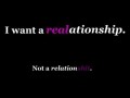 I want a realationship