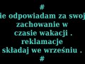 Nie odpowiadam za swoje zachowanie...