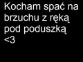 Kocham spać na brzuchu