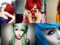 Red green blue hair