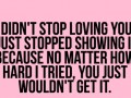 Stop showing it