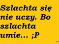 Szlachta się nie uczy...