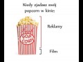 Jedzenie popcornu w kinie