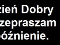 Dzień dobry przepraszam za spóźnienie