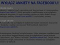 Wyłącz ankiety na Facebooku