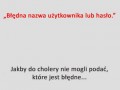Błędny login i hasło