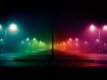 Tapeta - Rozświetlone latarnie nocą