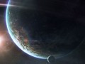 Tapeta - Słoneczny krąg zza planety