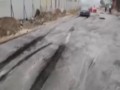 Mercedes i świeży beton