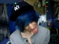 Boy with blue hair