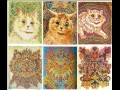 Louis wain  koty namalowane w różnych stadiach schizofrenii