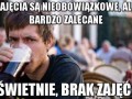 Zajęcia są nieobowiązkowe ale bardzo zalecane