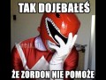 Czerwony ranger facepalmuje