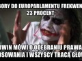 Wybory do europarlamentu frekwencja 23 procent