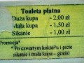 Cennik w toalecie