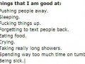 Things tkat i am good at