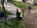 Policjanci próbują obezwładnić mężczyznę. Nieskutecznie
