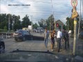 Kolizja z zaporą na rosyjskim przejeździe kolejowym